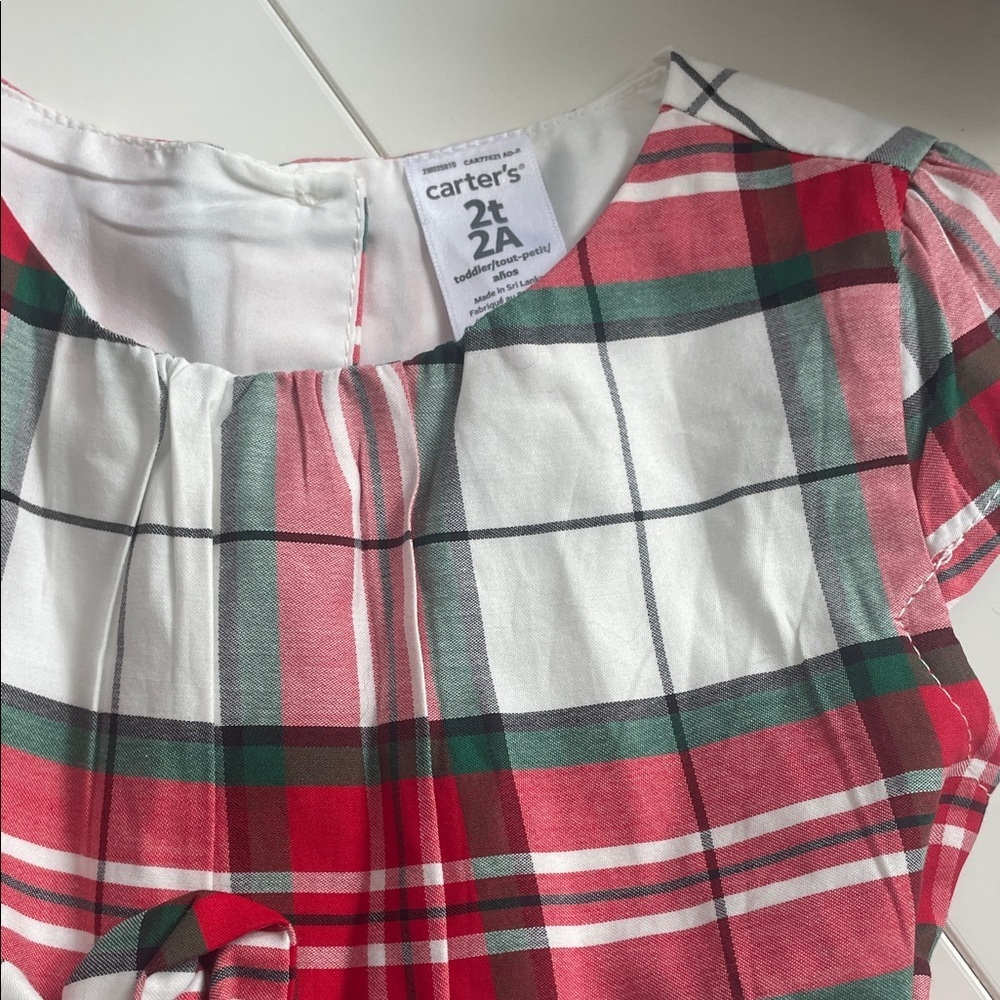 Carter's Red, Green, and White Plaid Dress - Picture 2 of 3